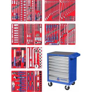 Набор инструментов "ЭКСПЕРТ" в синей тележке, 323 предмета, МАСТАК, 52-323B